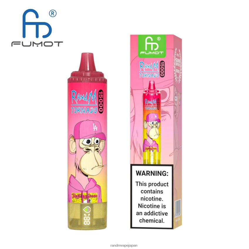 4LP42P20 Fumot RandM Tornado 15000 vape デバイス (バッテリーとジュース ディスプレイ バージョン 1 付き) スイカ氷 - Tornado Vape Flavours