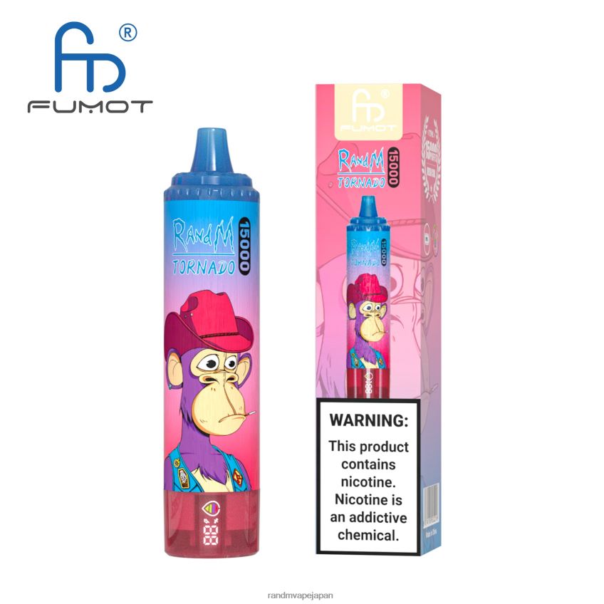 4LP42P20 Fumot RandM Tornado 15000 vape デバイス (バッテリーとジュース ディスプレイ バージョン 1 付き) スイカ氷 - Tornado Vape Flavours