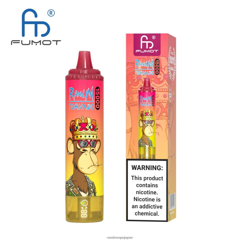 4LP42P20 Fumot RandM Tornado 15000 vape デバイス (バッテリーとジュース ディスプレイ バージョン 1 付き) スイカ氷 - Tornado Vape Flavours