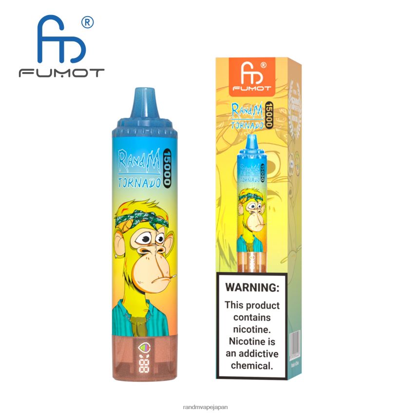 4LP42P20 Fumot RandM Tornado 15000 vape デバイス (バッテリーとジュース ディスプレイ バージョン 1 付き) スイカ氷 - Tornado Vape Flavours