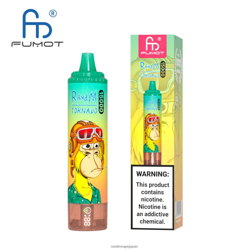 4LP42P20 Fumot RandM Tornado 15000 vape デバイス (バッテリーとジュース ディスプレイ バージョン 1 付き) スイカ氷 - Tornado Vape Flavours