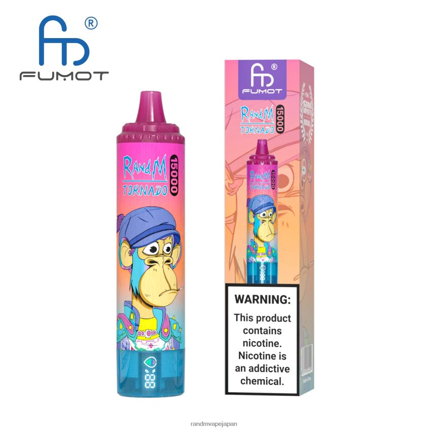4LP42P20 Fumot RandM Tornado 15000 vape デバイス (バッテリーとジュース ディスプレイ バージョン 1 付き) スイカ氷 - Tornado Vape Flavours