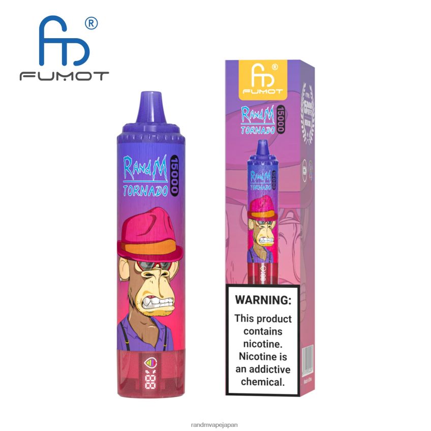 4LP42P20 Fumot RandM Tornado 15000 vape デバイス (バッテリーとジュース ディスプレイ バージョン 1 付き) スイカ氷 - Tornado Vape Flavours