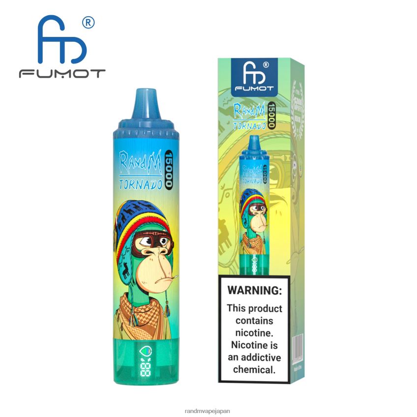 4LP42P20 Fumot RandM Tornado 15000 vape デバイス (バッテリーとジュース ディスプレイ バージョン 1 付き) スイカ氷 - Tornado Vape Flavours