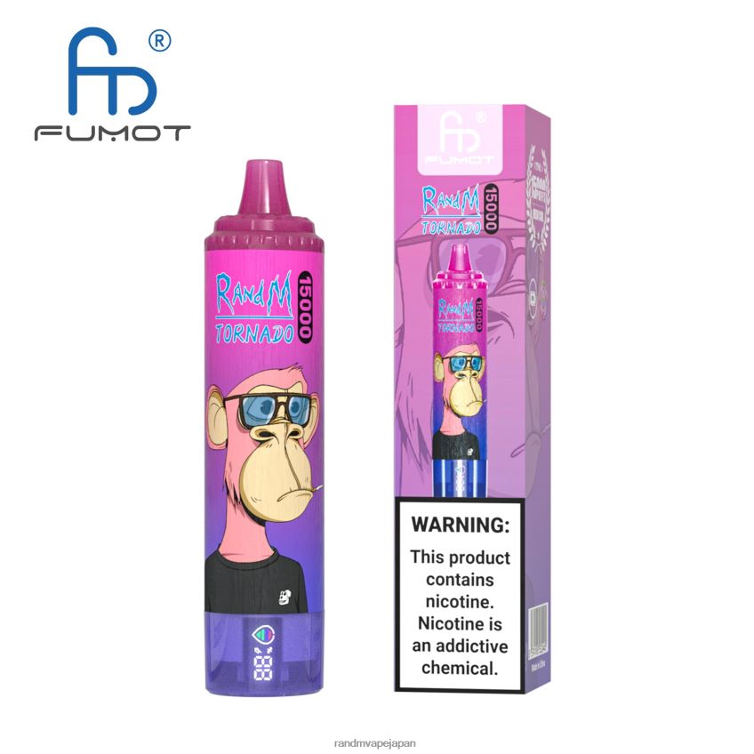 4LP42P20 Fumot RandM Tornado 15000 vape デバイス (バッテリーとジュース ディスプレイ バージョン 1 付き) スイカ氷 - Tornado Vape Flavours