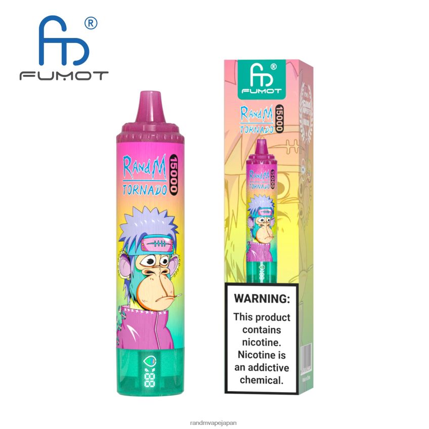 4LP42P20 Fumot RandM Tornado 15000 vape デバイス (バッテリーとジュース ディスプレイ バージョン 1 付き) スイカ氷 - Tornado Vape Flavours