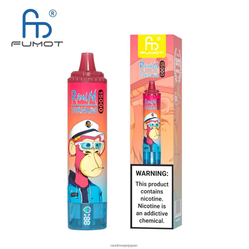 4LP42P20 Fumot RandM Tornado 15000 vape デバイス (バッテリーとジュース ディスプレイ バージョン 1 付き) スイカ氷 - Tornado Vape Flavours