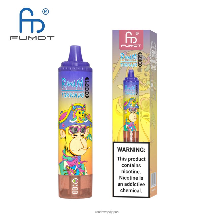 4LP42P20 Fumot RandM Tornado 15000 vape デバイス (バッテリーとジュース ディスプレイ バージョン 1 付き) スイカ氷 - Tornado Vape Flavours