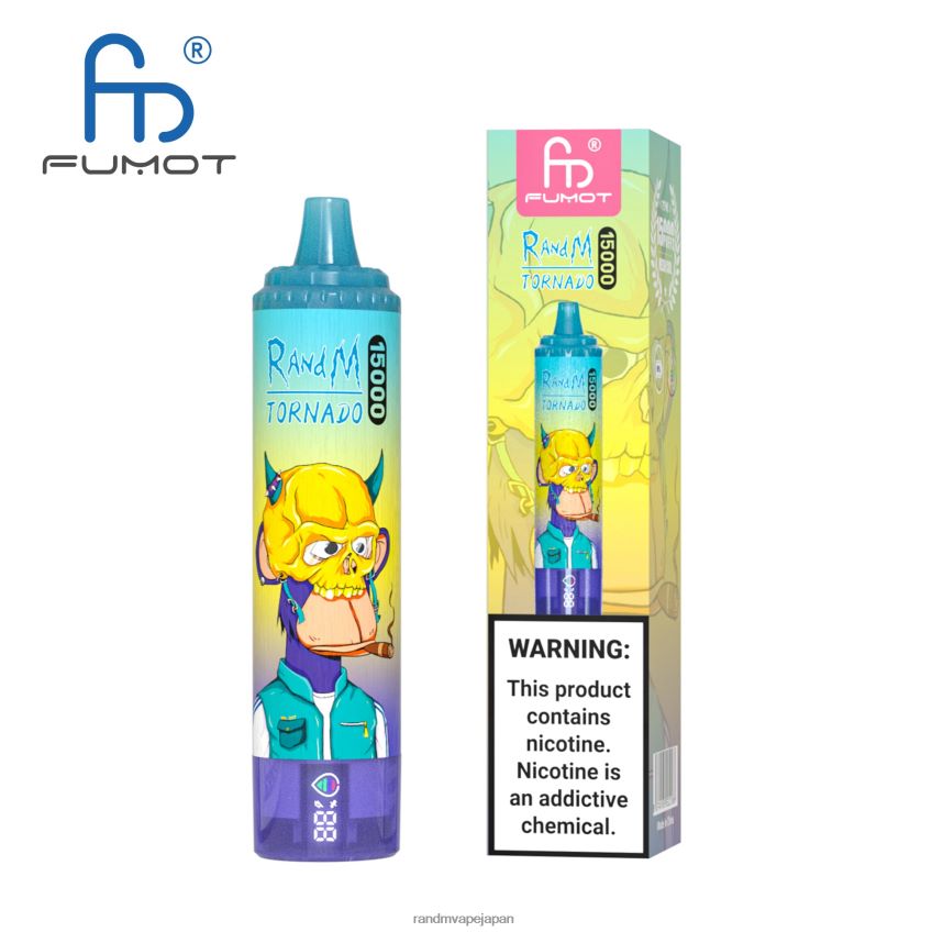 4LP42P20 Fumot RandM Tornado 15000 vape デバイス (バッテリーとジュース ディスプレイ バージョン 1 付き) スイカ氷 - Tornado Vape Flavours