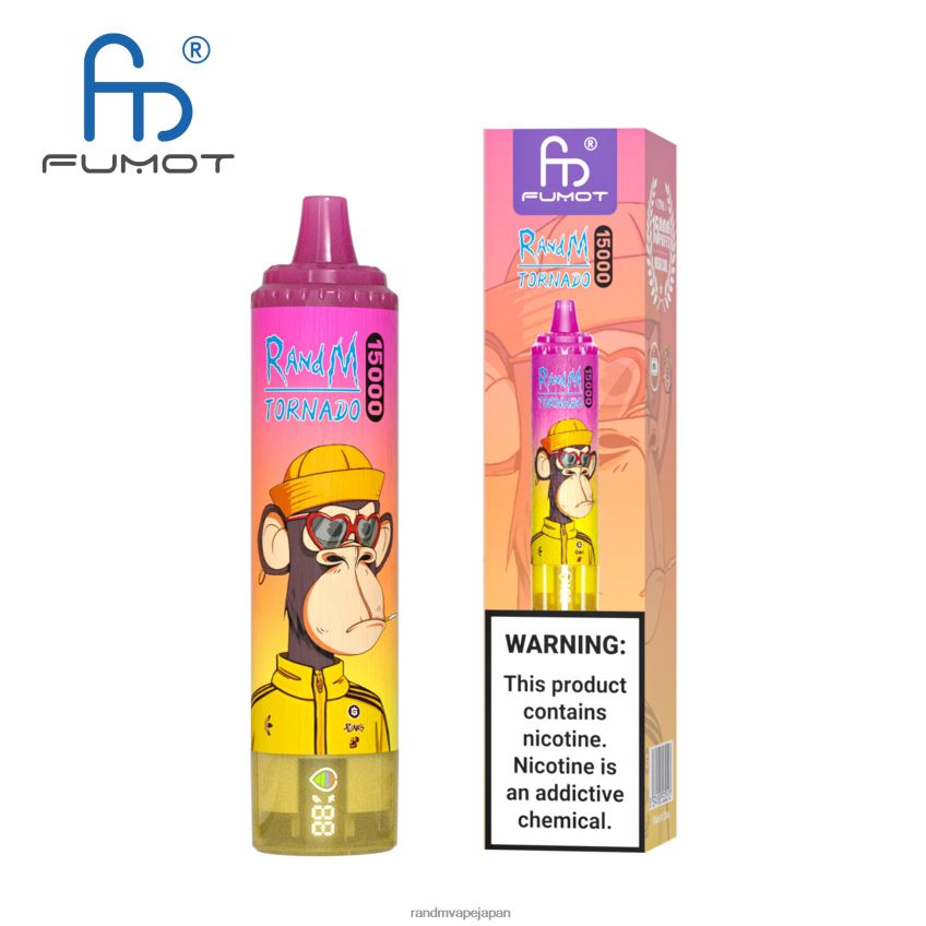 4LP42P40 Fumot RandM Tornado 15000 vape デバイス (バッテリーとジュース ディスプレイ バージョン 2 付き) トリプルベリー - Tornado Vape Flavours