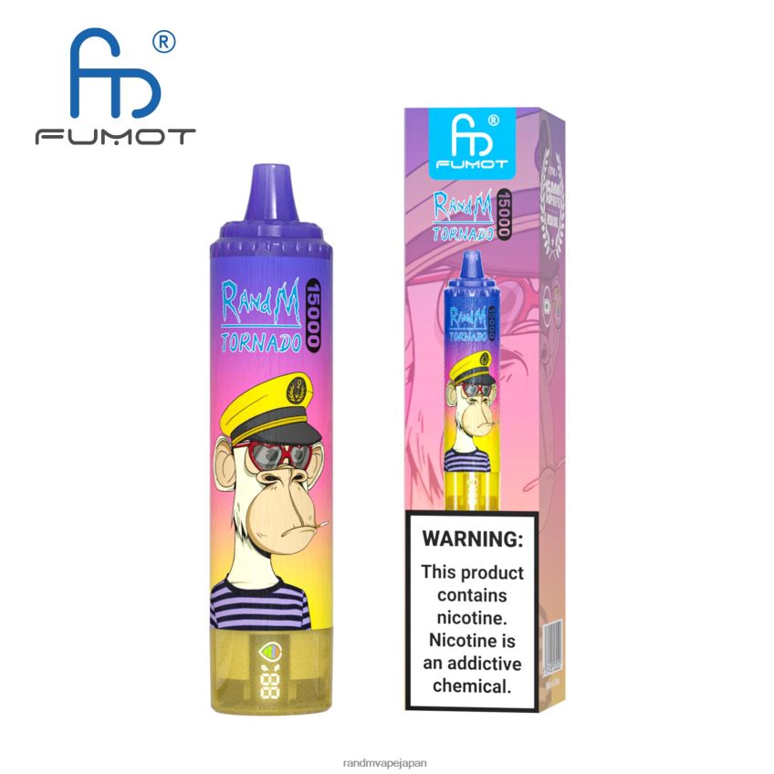 4LP42P40 Fumot RandM Tornado 15000 vape デバイス (バッテリーとジュース ディスプレイ バージョン 2 付き) トリプルベリー - Tornado Vape Flavours