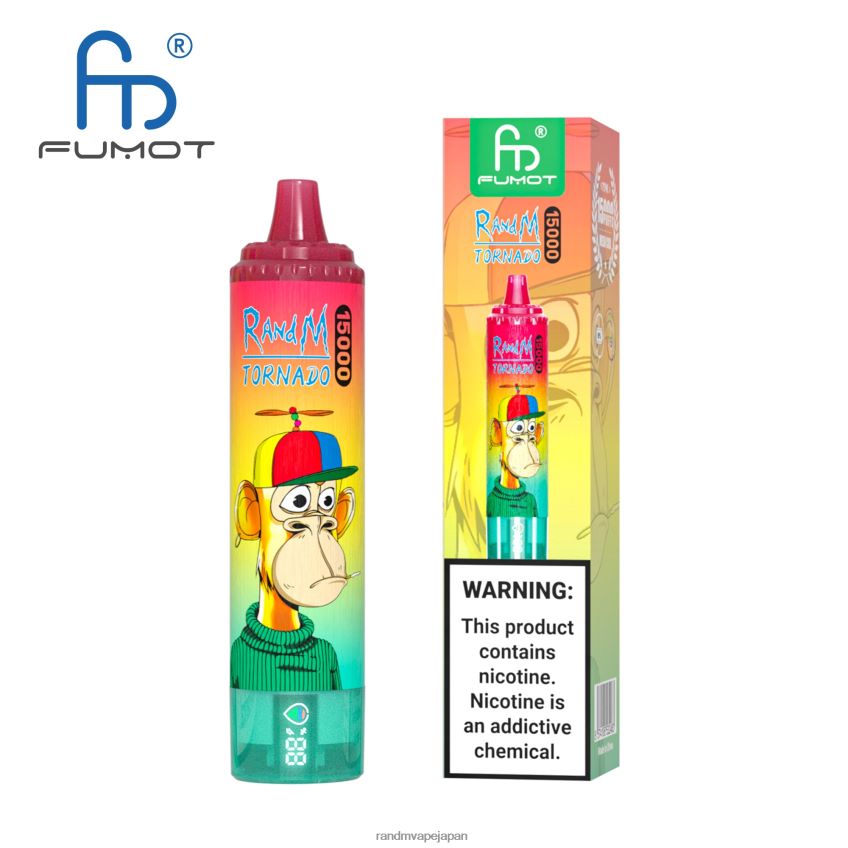 4LP42P40 Fumot RandM Tornado 15000 vape デバイス (バッテリーとジュース ディスプレイ バージョン 2 付き) トリプルベリー - Tornado Vape Flavours