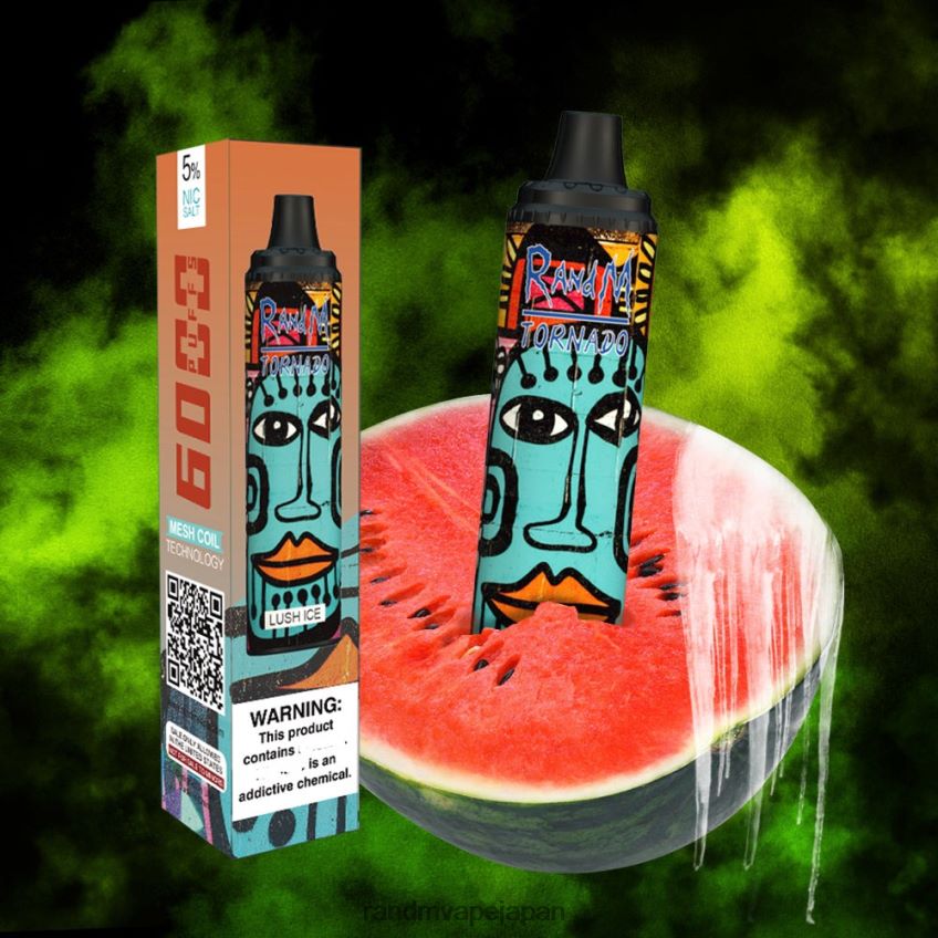 4LP42P290 RandM Tornado 6000 エアフローコントロールベイプポッドデバイス 1pc 豊かな氷 - Tornado Vape Flavours