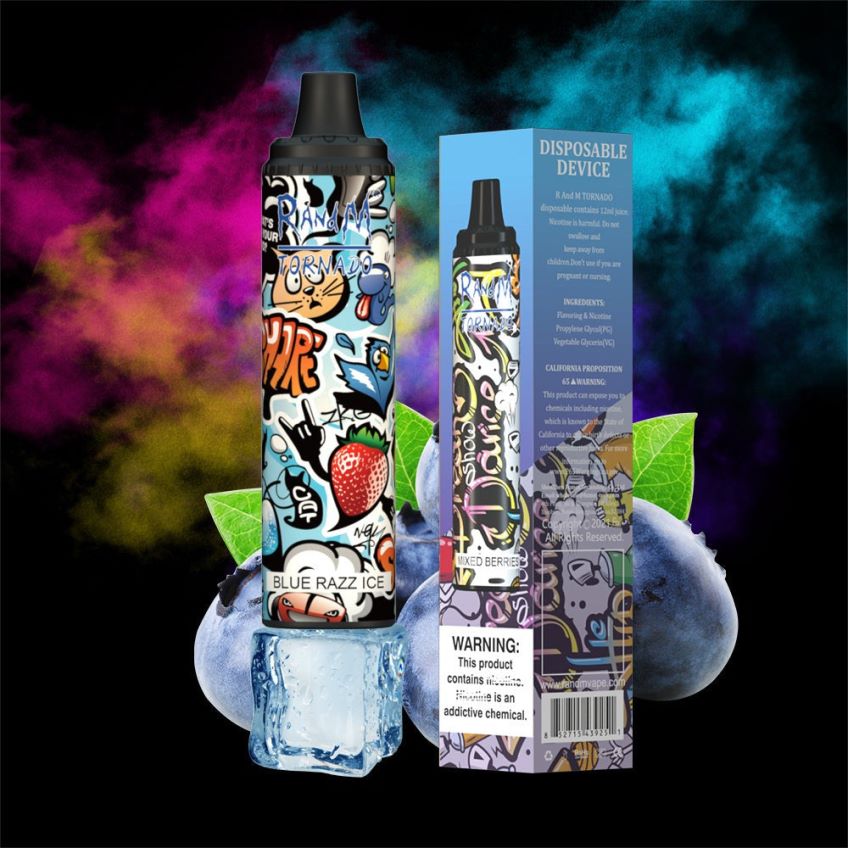 4LP42P293 RandM Tornado 6000 エアフローコントロールベイプポッドデバイス 1pc ブルーラズアイス - RandM Vape Japan