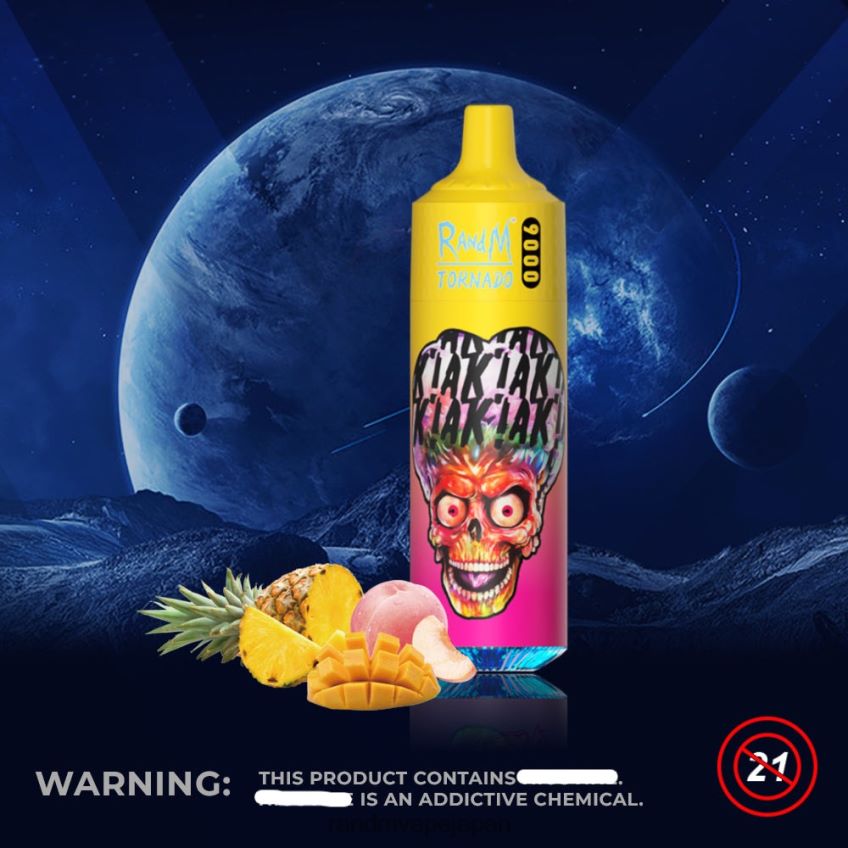 4LP42P133 RandM Tornado 9000 vape ポッド デバイス 1pc バージョン 1 ピーチマンゴーパイナップル - RandM Vape Japan