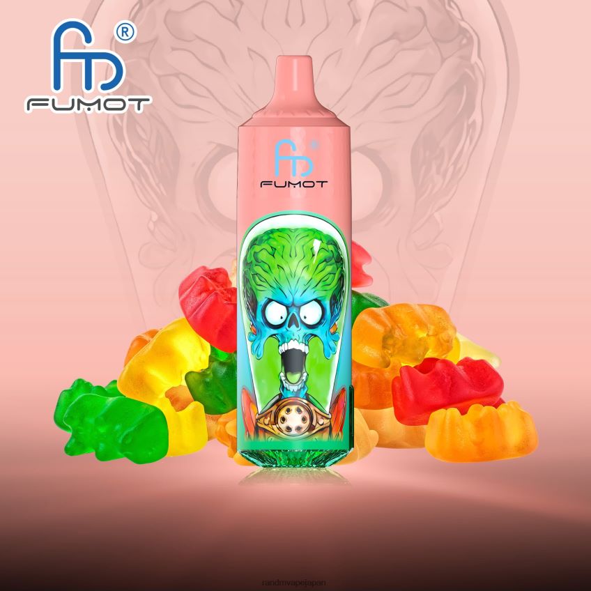 4LP42P189 Fumot RandM Tornado 9000 pro vape デバイス (バッテリーとジュース ディスプレイ付き) バージョン 1 くまグミ - RandM Flavors