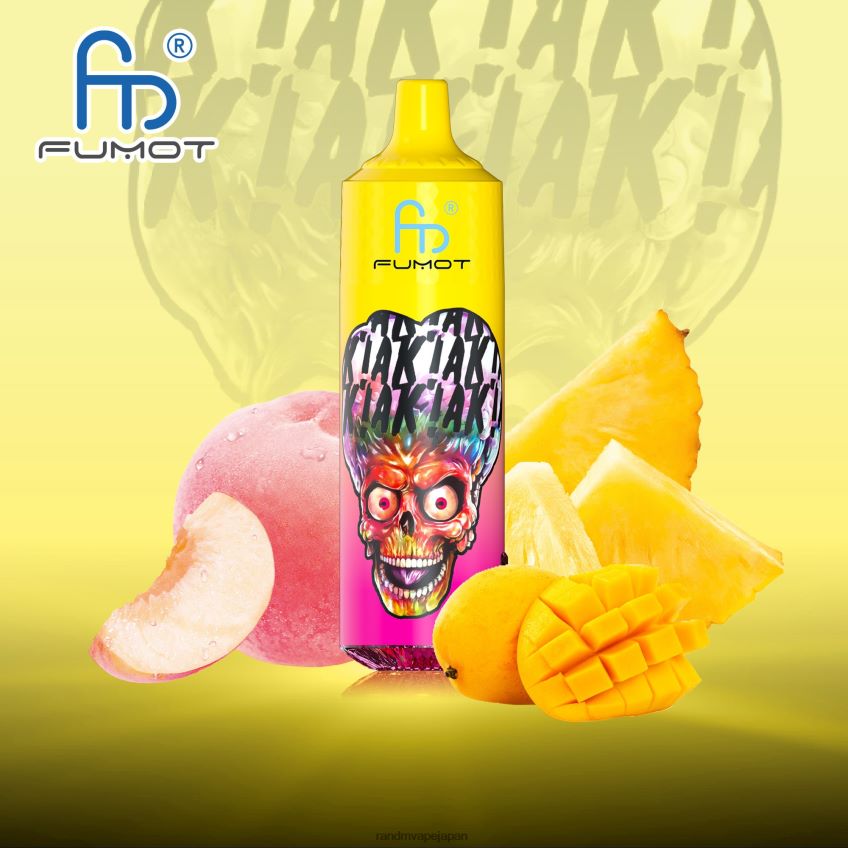 4LP42P193 Fumot RandM Tornado 9000 pro vape デバイス (バッテリーとジュース ディスプレイ付き) バージョン 1 ピーチ パイナップル マンゴー - RandM Vape Japan