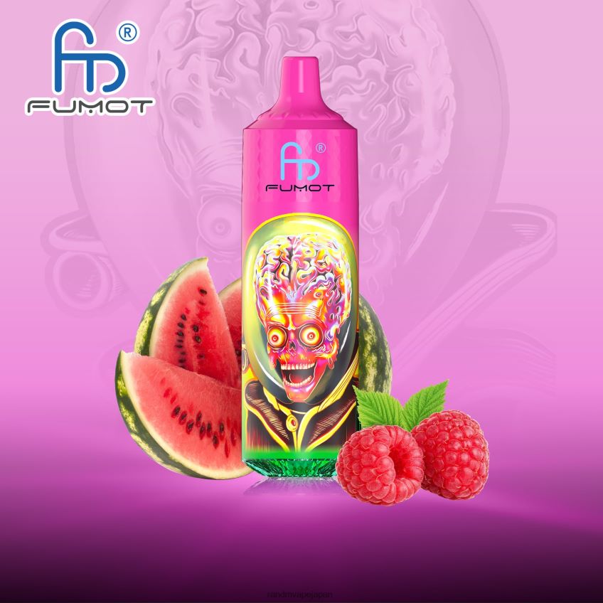 4LP42P196 Fumot RandM Tornado 9000 pro vape デバイス (バッテリーとジュース ディスプレイ付き) バージョン 1 ラズベリースイカ - RandM Vape Price