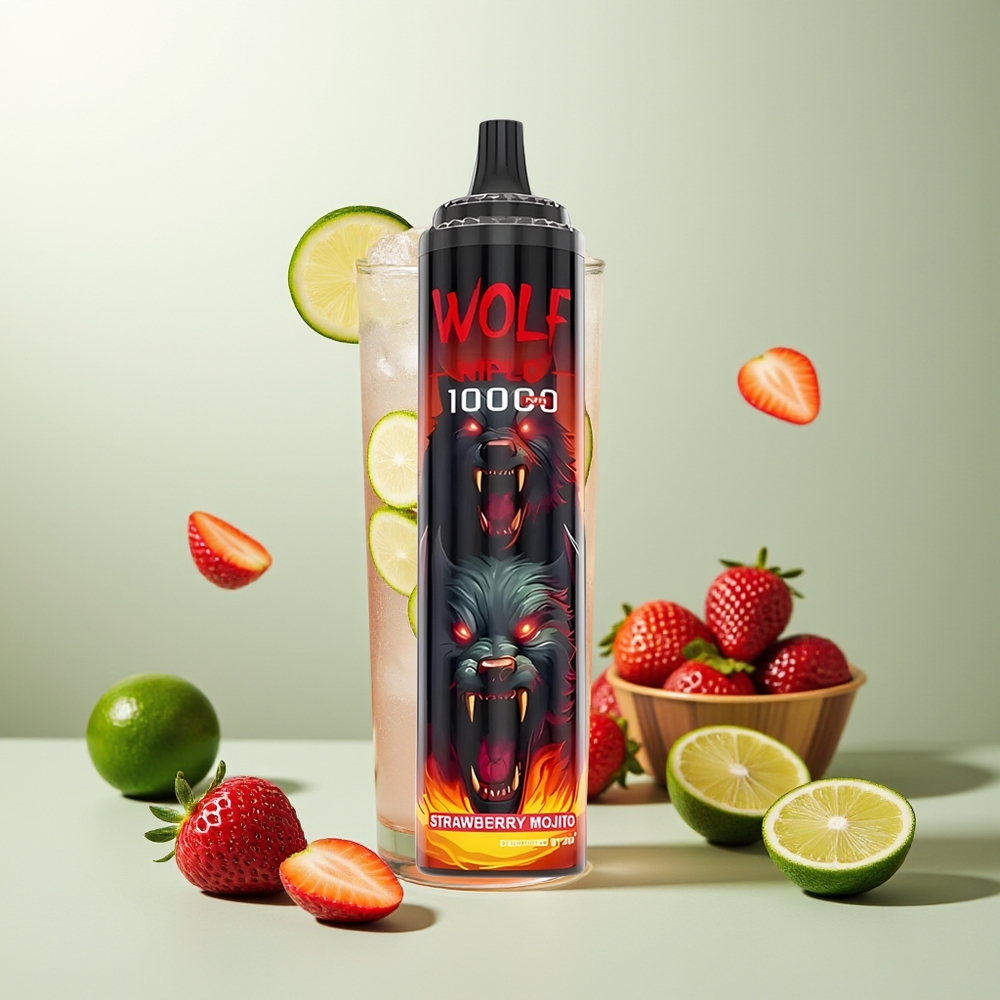 JNR Wolf Niplo 10000 Puffs ストロベリーモヒート Type-C fast charging